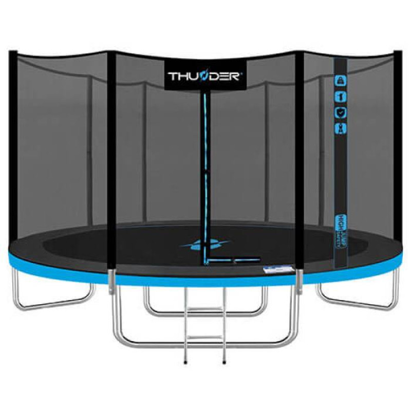 Trambulina Pro 435 cm, plasa externa, albastra, roz
