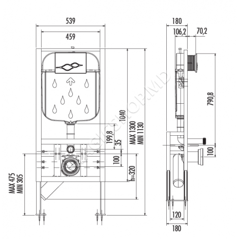 Рама для унитаза Creavit GR5004.01