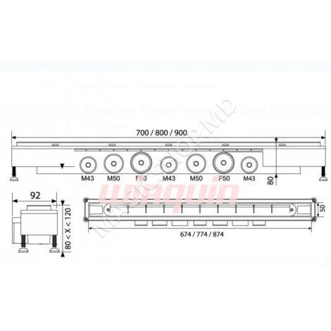 RIGOLA WQ душ Venisio 900 мм (30717756)