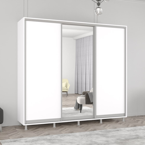 Dulap Aron (2.4m – 2.7m) uși glisante din oglindă și PAL