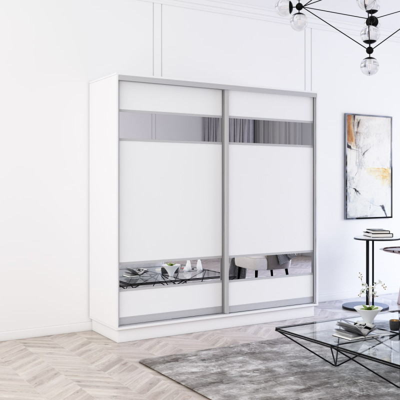 Dulap Fox 190-230x60x220H cm cu uși glisante Pal+Oglindă