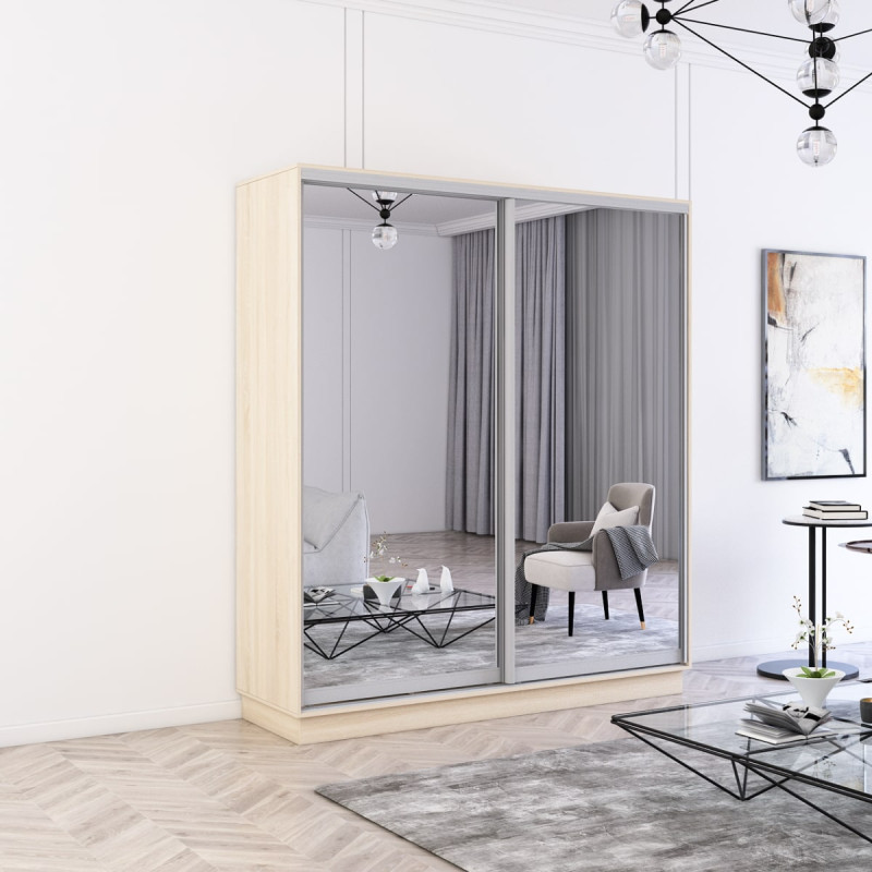 Dulap Fox 150-180x60x220H cm cu uși glisante oglindă