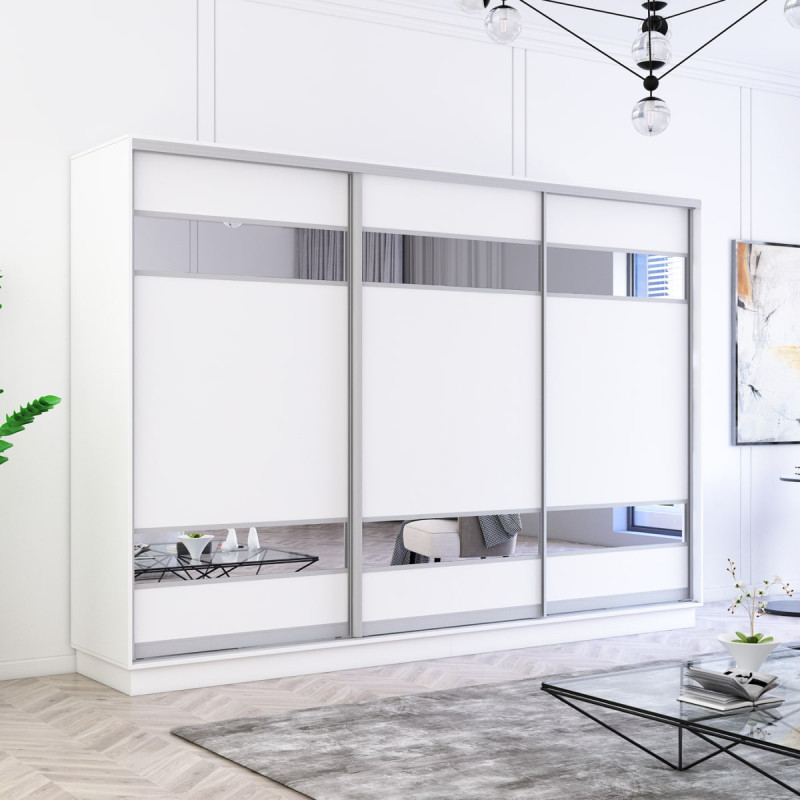 Dulap Fox2 260x60x220H cm cu uși glisante Pal/Oglindă