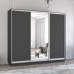 Dulap Fox cu uși glisante oglindă și PAL (240-270cm x 60 x 200-240cm)