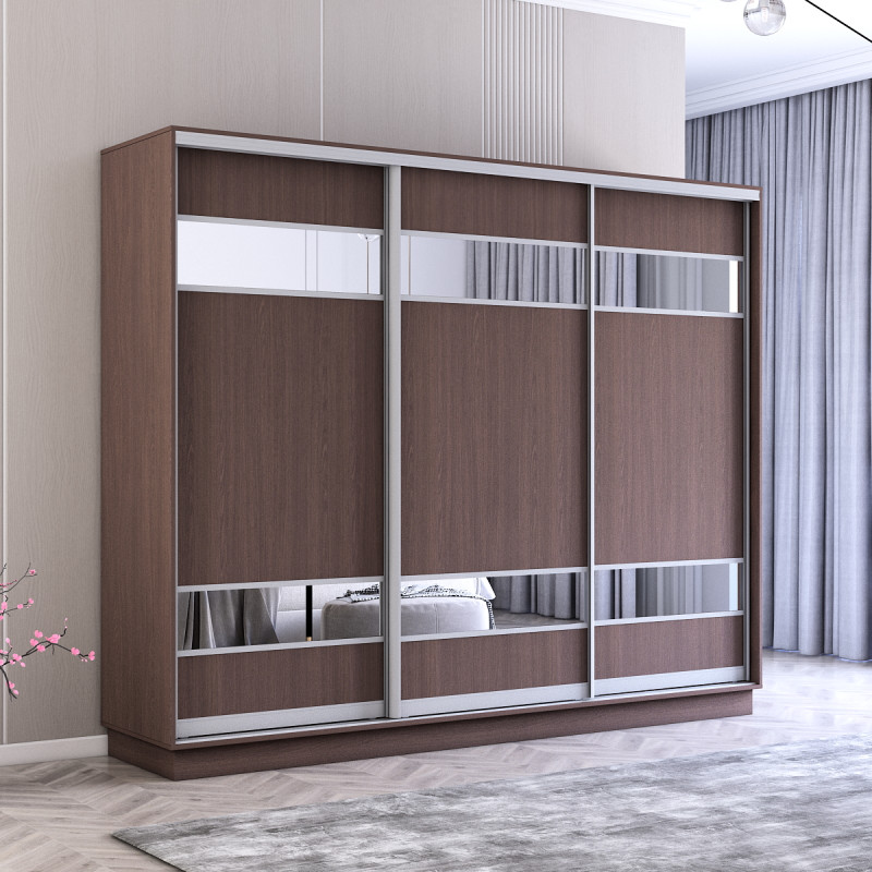 Dulap Fox 240-300x60x220H cm cu uși glisante Pal+Oglindă
