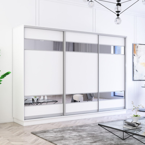 Dulap Fox 310-360x60x220H cm cu uși glisante Pal+Oglindă