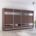 Dulap Fox 370-400x60x220H cm cu uși glisante Pal+Oglindă