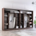 Dulap Fox 370-400x60x220H cm cu uși glisante Pal+Oglindă