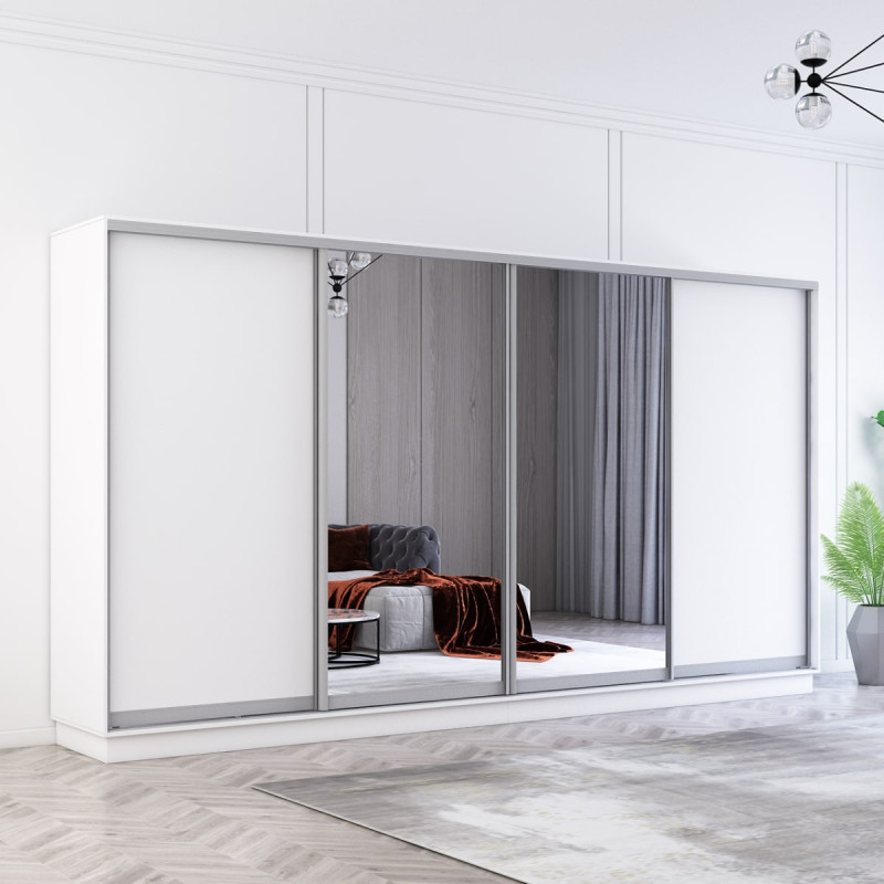 Dulap Fox 370-400x60x220H cu uși glisante pal+oglindă