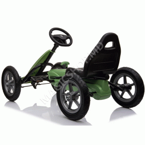 Детский картинг на педальной тяге 1904, зеленый, синий