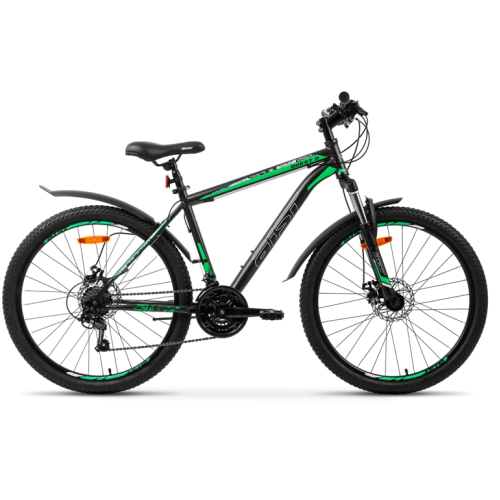 Bicicletă Aist Quest Disc 26'/ cadru 20' negru-roșu; gri-verde