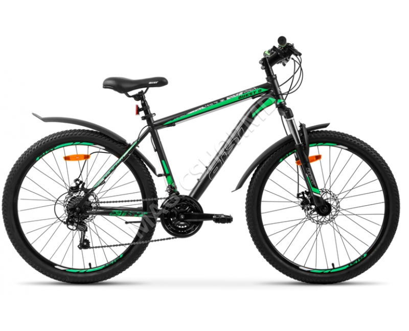 Bicicletă Aist Quest Disc 26'/ cadru 20' negru-roșu; gri-verde