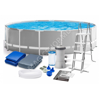 Piscină Intex cu pompă de filtrare, tent, scara 457×122 cm, 16805 l