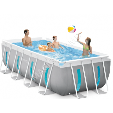 Piscină Intex Prism Frame Clearview Premium 400×200×122 cm, 8418 L, cu pompă 2006 L/h, set complet