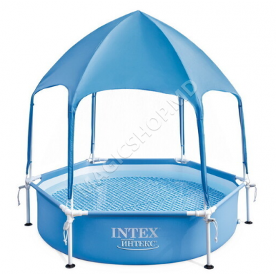 Piscină cu cadru 183x38 cm 700 l cu copertină și aspersor