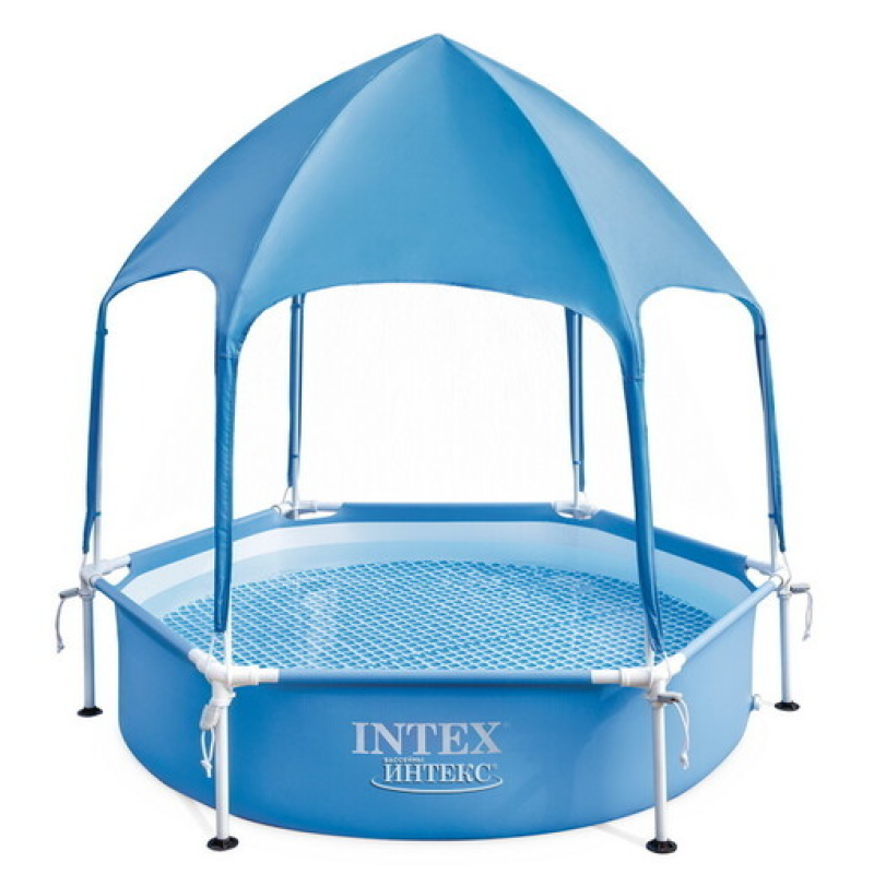 Piscină cu cadru 183x38 cm 700 l cu copertină și aspersor