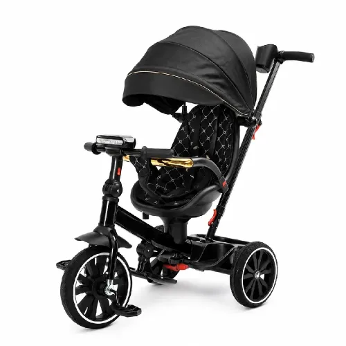 Tricicletă pentru copii cu muzică și scaun rotativ 360°, negru