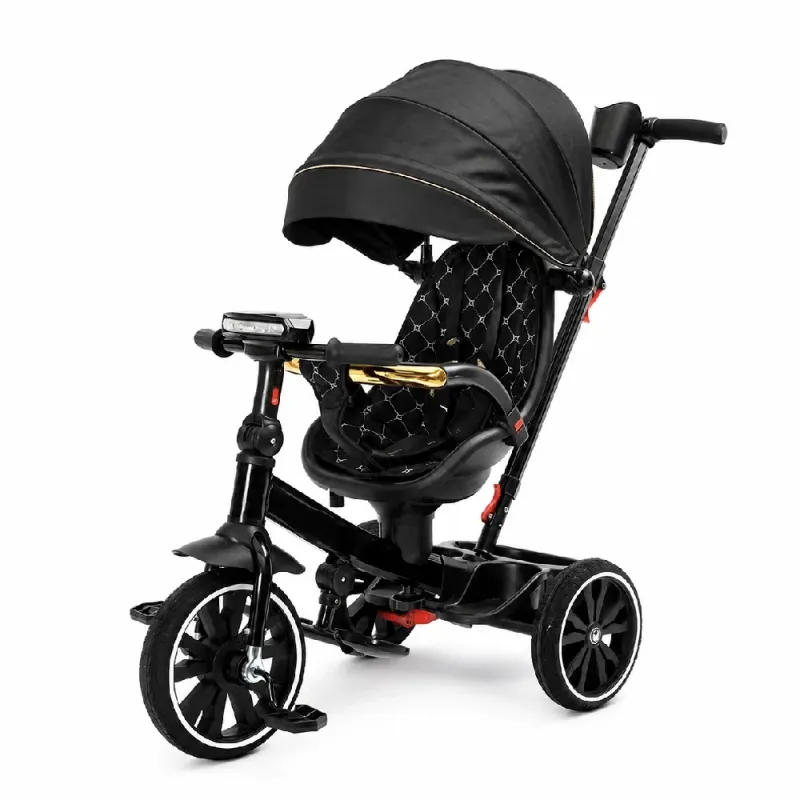 Tricicletă pentru copii cu muzică și scaun rotativ 360°, negru