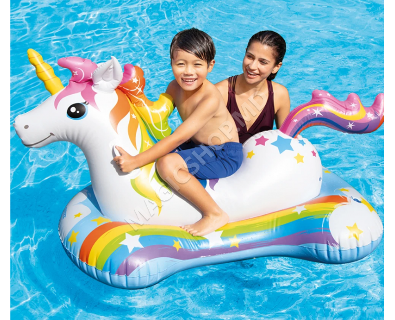 Plută gonflabilă Unicorn cu mânere, 163×86 cm, până la 40 kg, 3+ ani, Intex 