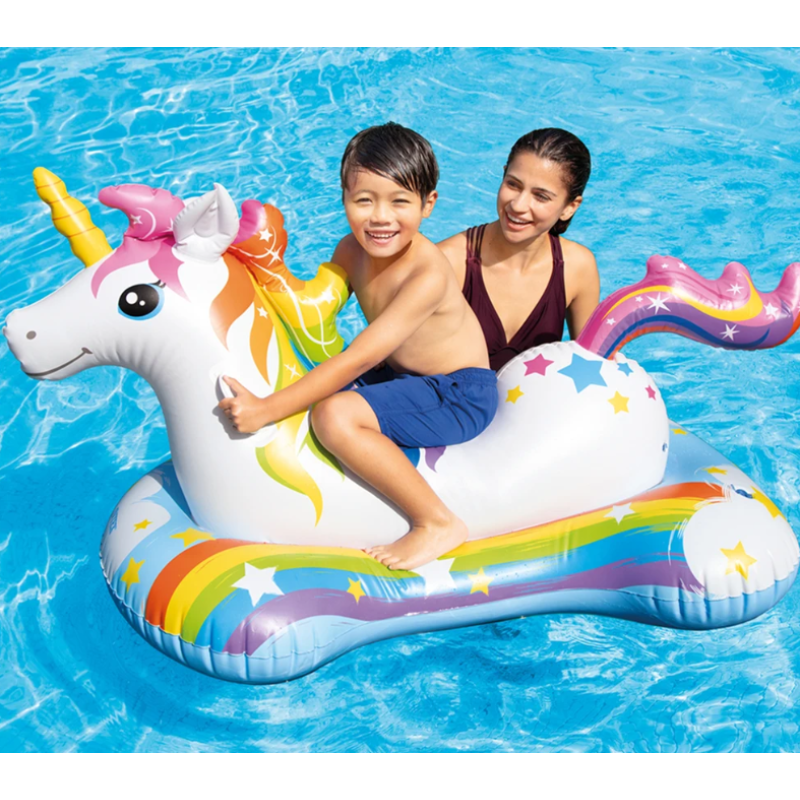 Plută gonflabilă Unicorn cu mânere, 163×86 cm, până la 40 kg, 3+ ani, Intex 