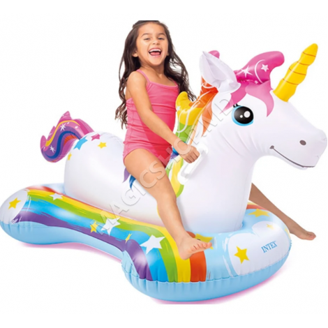 Plută gonflabilă Unicorn cu mânere, 163×86 cm, până la 40 kg, 3+ ani, Intex 