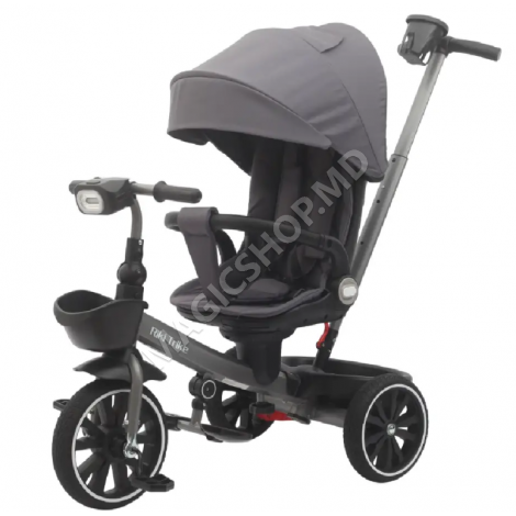 Детский трехколесный велосипед серого, зеленого и черного цвета JTR189