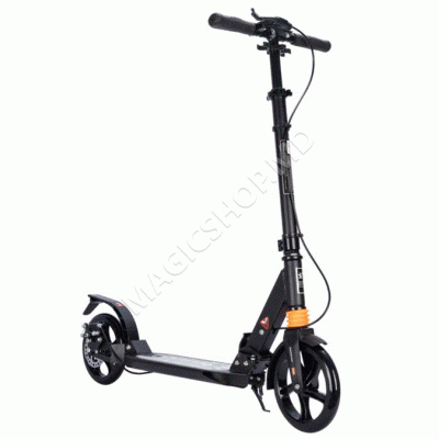 Самокат с двумя амортизаторами и дисковым тормозом