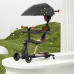 Trotinetă pentru copii cu scaun, parasolar și mâner parental, transformabilă, roți luminoase, alb, RTM Scooter