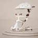 Trotinetă pentru copii cu scaun, parasolar și mâner parental, transformabilă, roți luminoase, alb, RTM Scooter