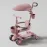 Trotinetă pentru copii cu scaun, parasolar și mâner parental, transformabilă, roți luminoase, muzică și lumini, alb, RTM Scooter
