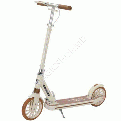 Скутер с двумя амортизаторами и ручным тормозом