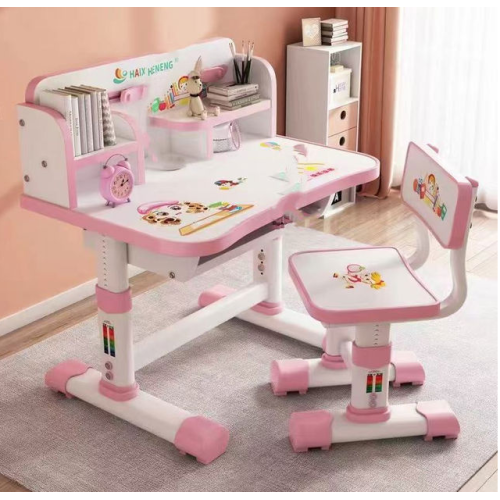 Birou cu scaun 75x45 cm reglabil roz, albastru