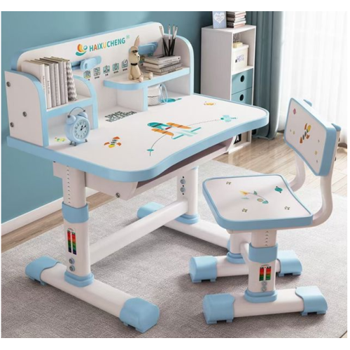 Birou cu scaun 75x45 cm reglabil roz, albastru