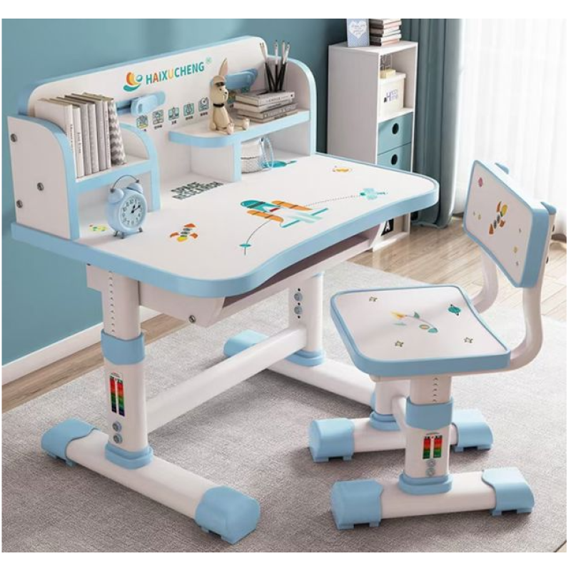 Birou cu scaun 75x45 cm reglabil roz, albastru