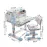Birou cu scaun 75x45 cm reglabil roz, albastru