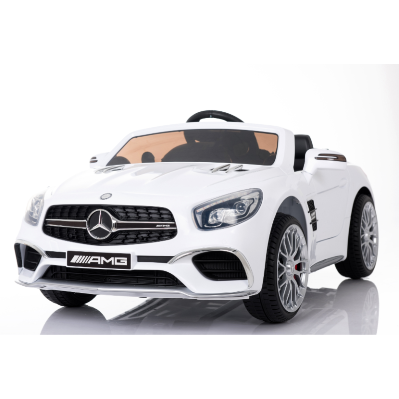 Mașină cu acumulator Mercedes Benz alb, negru