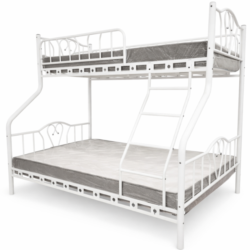 Pat 2 nivele Orkide Triple 90x200+140x200 cm alb, gri