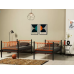 Pat 2 nivele METIS 90x200 negru cu portocaliu