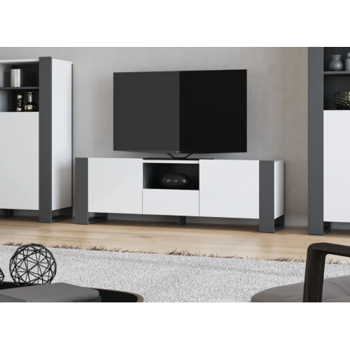 Tumba TV Combo C04 140x46x42 cm grafit/alb