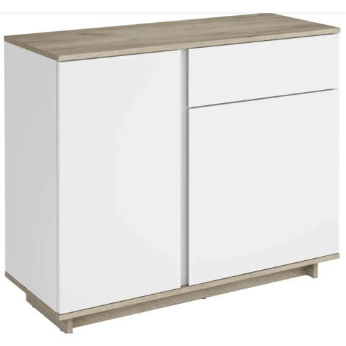Comoda Concept 2D1S 100x82x40 cm stejar craft gri/nimfea alb