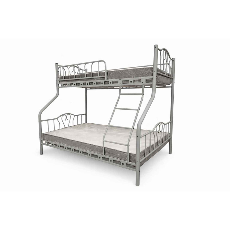 Pat 2 nivele Orkide Triple 90x200+140x200 cm alb, gri