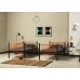 Pat 2 nivele METIS 90x200 negru cu portocaliu