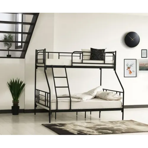 Pat 2 nivele Nova Triple 90x200 + 140x200 cm negru