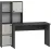 Masa birou Larry 156x55 cm gri grafit/stejar craft alb