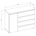 Comoda Grand 120x97 cm (1D4S) grafit/alb