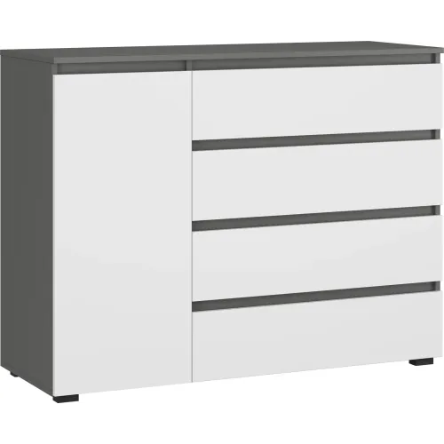 Comoda Grand 120x97 cm (1D4S) grafit/alb