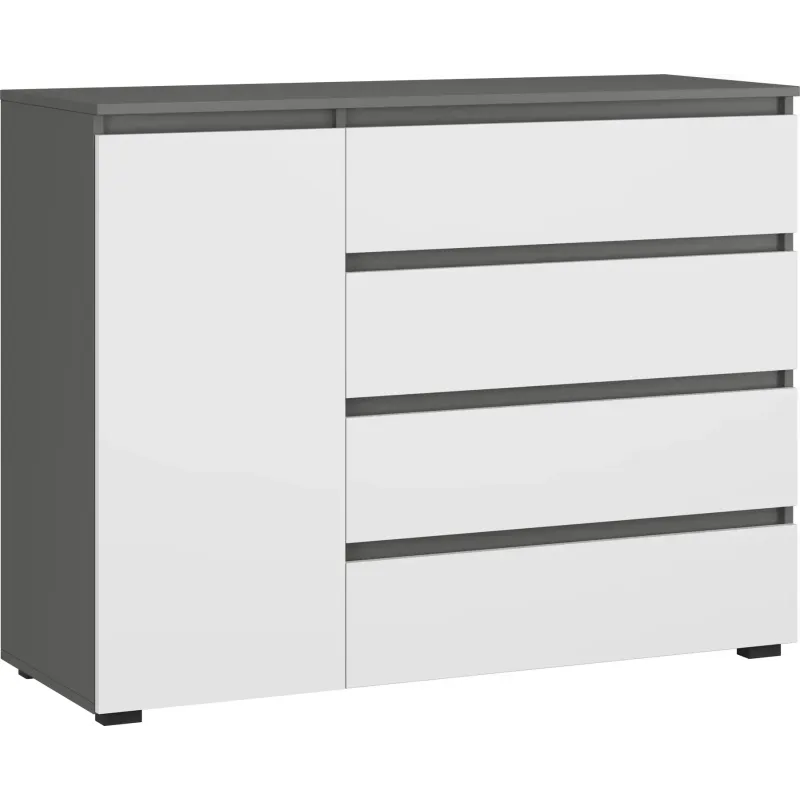 Comoda Grand 120x97 cm (1D4S) grafit/alb
