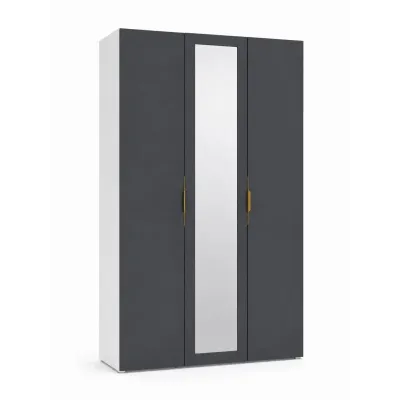 Dulap Flex 150x238x56 alb cu usa oglinda pe mijloc