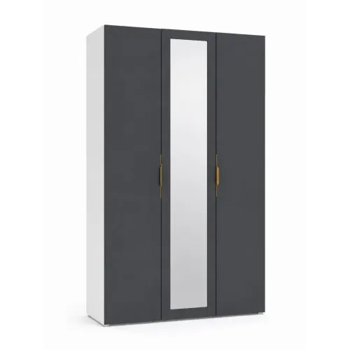 Dulap Flex 150x238x56 alb cu usa oglinda pe mijloc