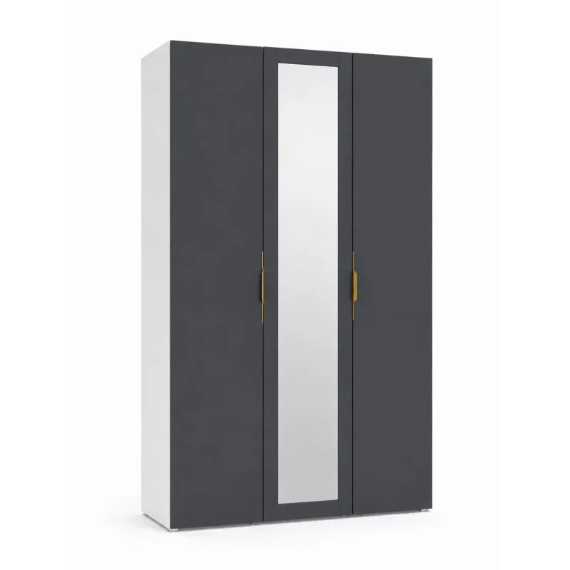 Dulap Flex 150x238x56 alb cu usa oglinda pe mijloc